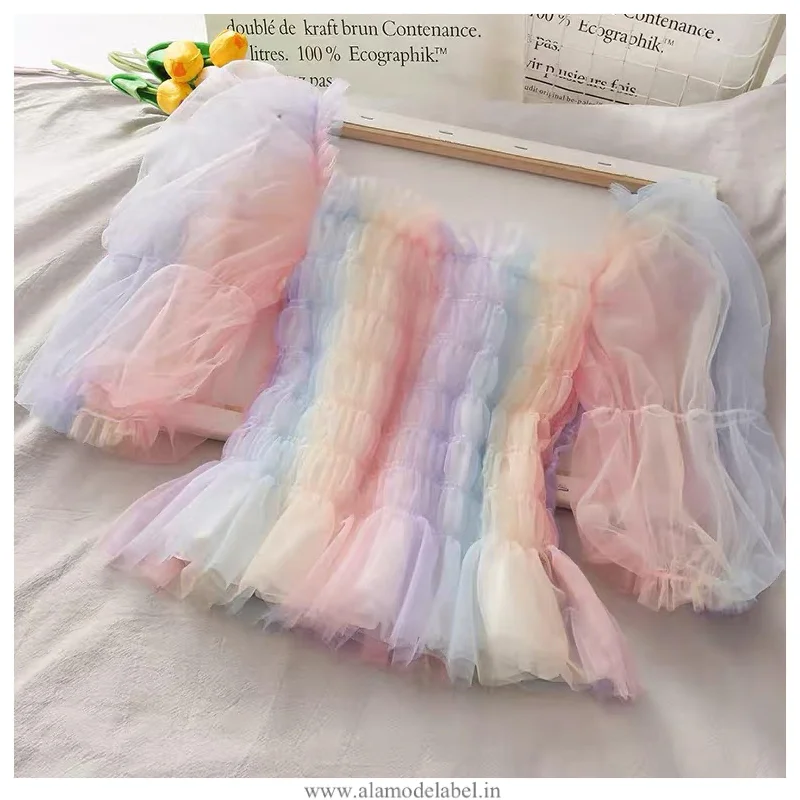 Starlette Tulle Blouse Soft Pastel Blouse