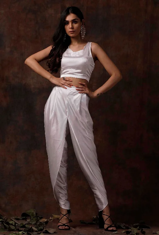 White Satin Blouse Soft Modal Blouse