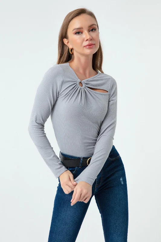 Woman Knitting Blouse Business Casual Blouse