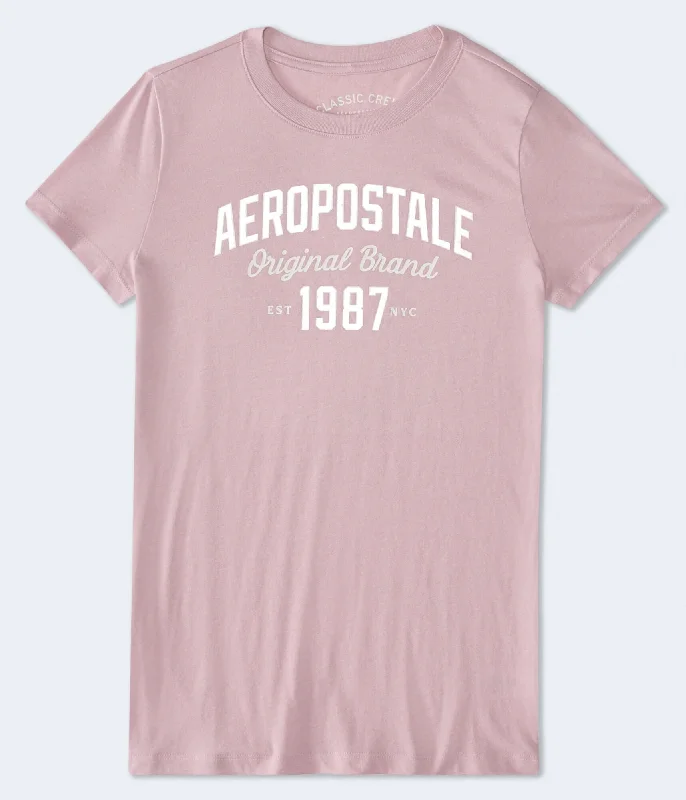 Aeropostale Original Brand Foil Graphic Tee Ribbed T-Shirt High Neck Heavyweight