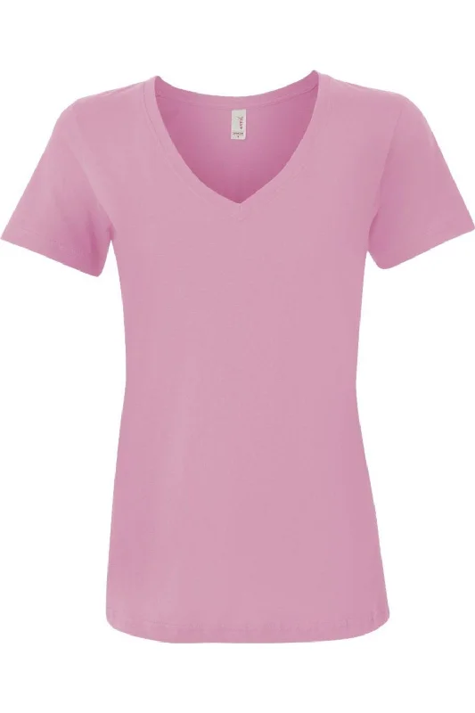 Anvil Women´s Featherweight V-Neck T-Shirt Print Jacquard Patchwork