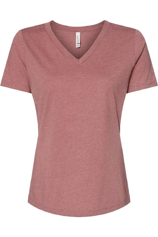BELLA + CANVAS Women´s Relaxed Heather CVC V-Neck Tee Hooded Caped Shawl Collar