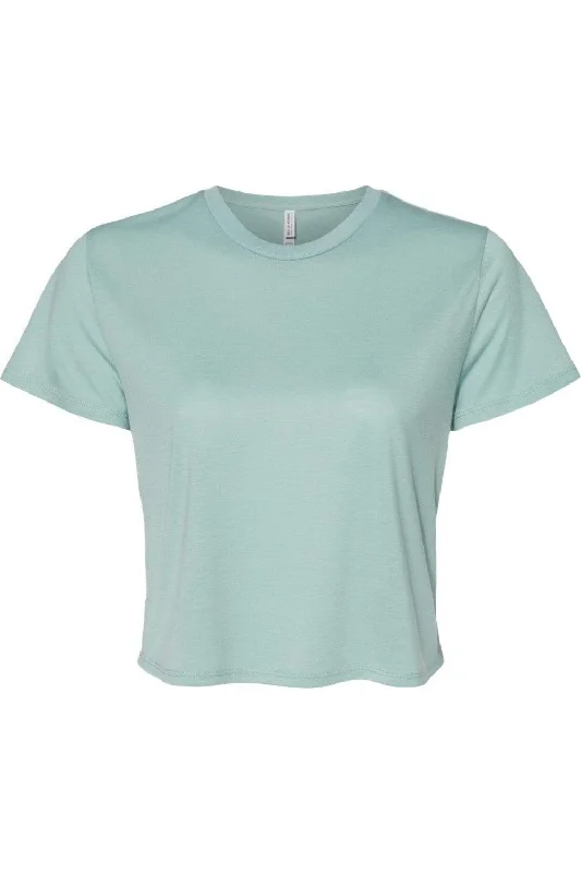 BELLA + CANVAS Womens Flowy Crop Tee Wool Fabric Cashmere Fabric Tweed Fabric