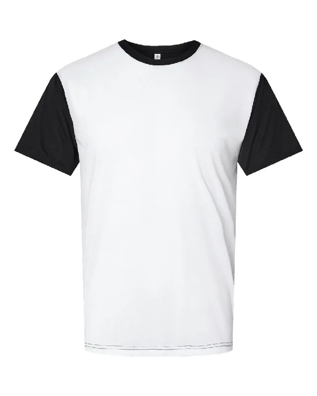 Blackout Polyester Sublimation Tee Ribbed T-Shirt High Neck Heavyweight