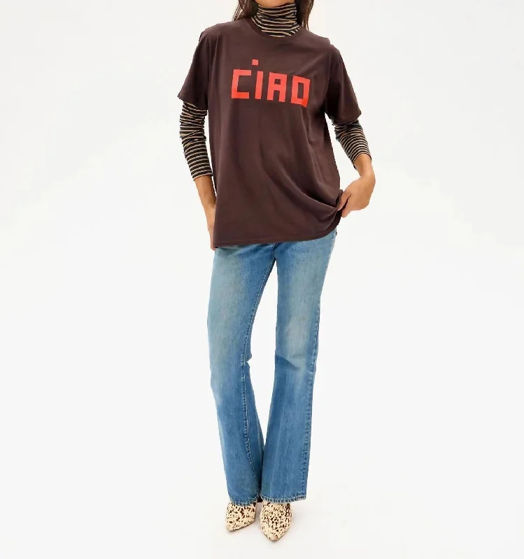 Chloe Original Tee In Cocoa Chenille Fabric Brocade Fabric Lace Fabric