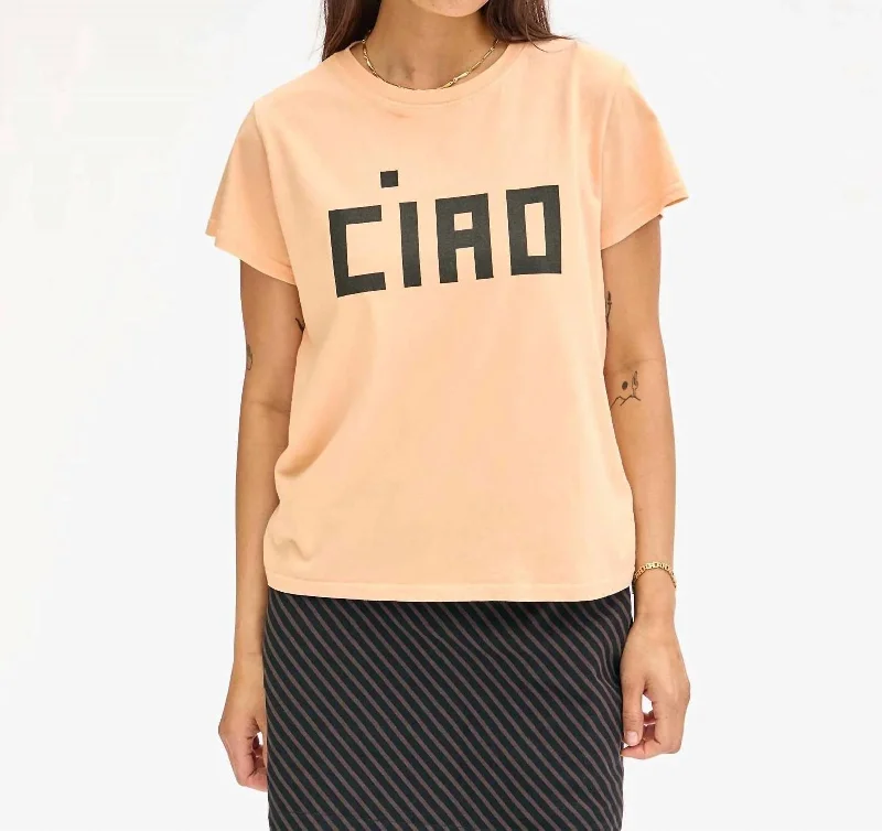 Classic Tee In Blush W/ Black Block Ciao Modern Contemporary Chic