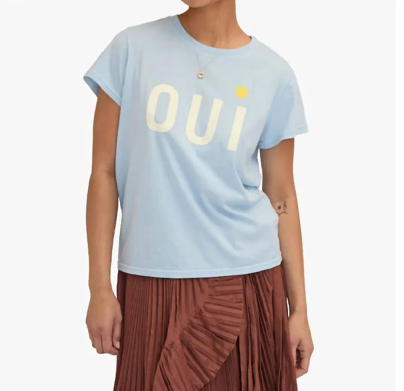 Classic Tee In Light Blue W/ Cream & Yellow Oui Layered Multi-layer Single Layer