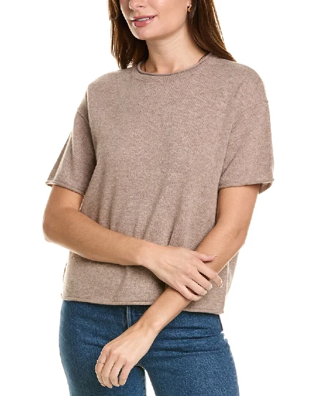 Design History Cashmere T-Shirt Hooded Caped Shawl Collar