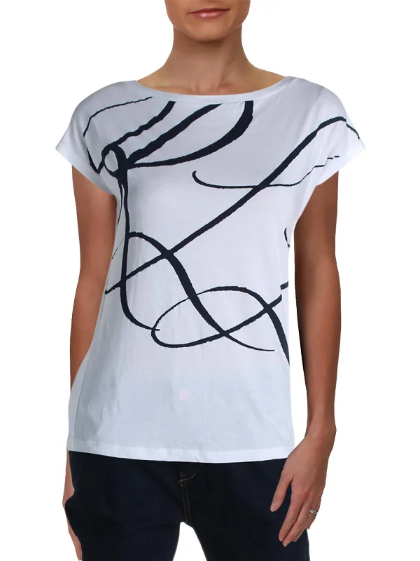 Grieta Womens Graphic Short Sleeve T-Shirt Anti-Shrink Durable Soft