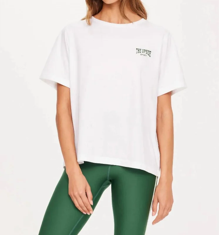 Ivy League Jodhi Tee In White Lace Blend Ribbed Blend Corduroy Blend