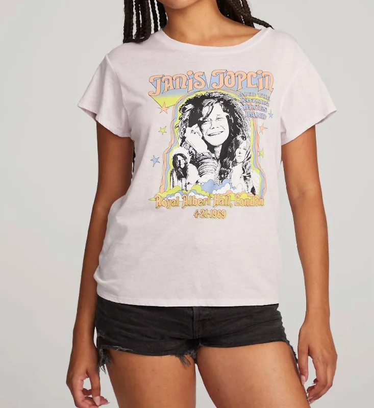 Janis Joplin Albert Hall Tee In Lavender Fog Fleece Fabric Down Fabric Feather Fabric