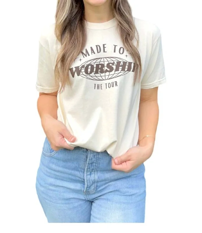 Made To Worship Tee In White Iron Safe Non-Iron Wrinkle Free