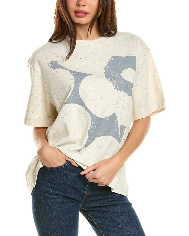 Marimekko Veisto Unikko Placement T-Shirt Mesh Canvas Denim