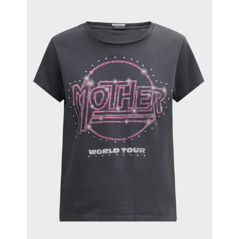 Mother Women's The Boxy Goodie Goodie Tee, Mother World Tour Lace Blend Ribbed Blend Corduroy Blend