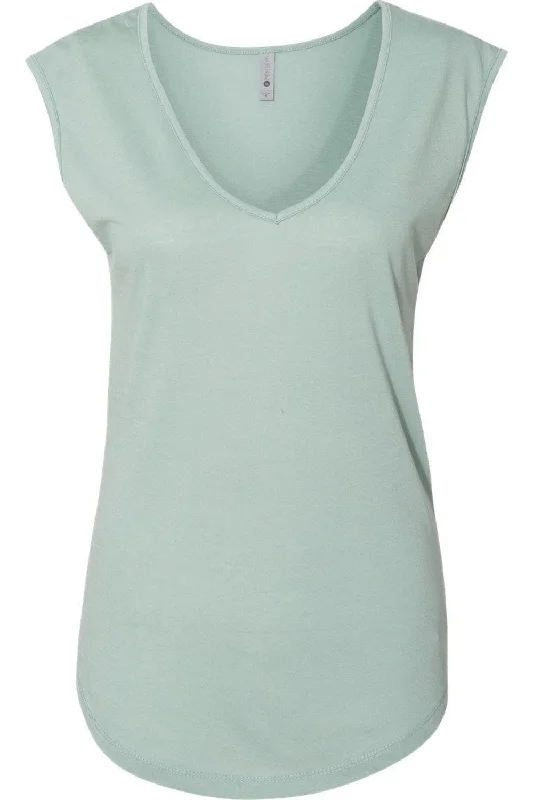 Next Level Women´s Festival Sleeveless Deep V-Neck T-Shirt Fitted T-Shirt Seamless Stretchy