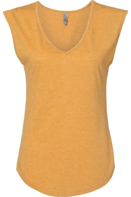 Next Level Women´s Festival Sleeveless Deep V-Neck T-Shirt Nylon Fabric Polyester Fabric Spandex Fabric