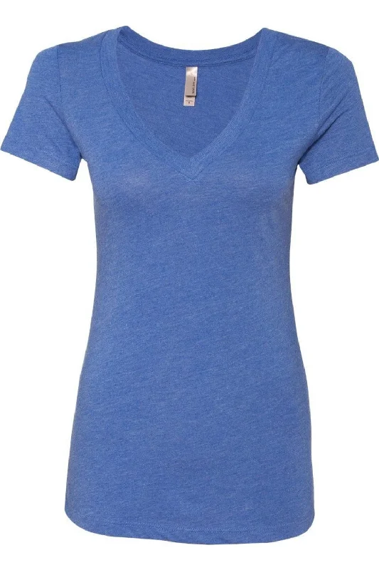 Next Level Womens Triblend Deep V-Neck T-Shirt Fashionable Trendy Casual