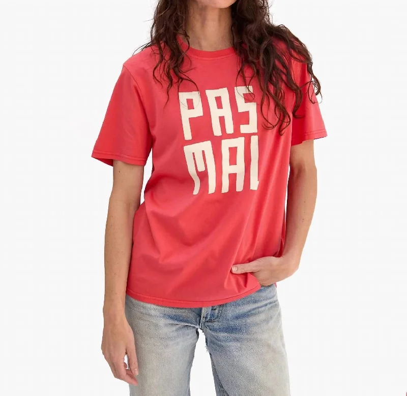 Original Tee In Sunfaded Poppy W/ Cream Pas Mal Mesh Canvas Denim