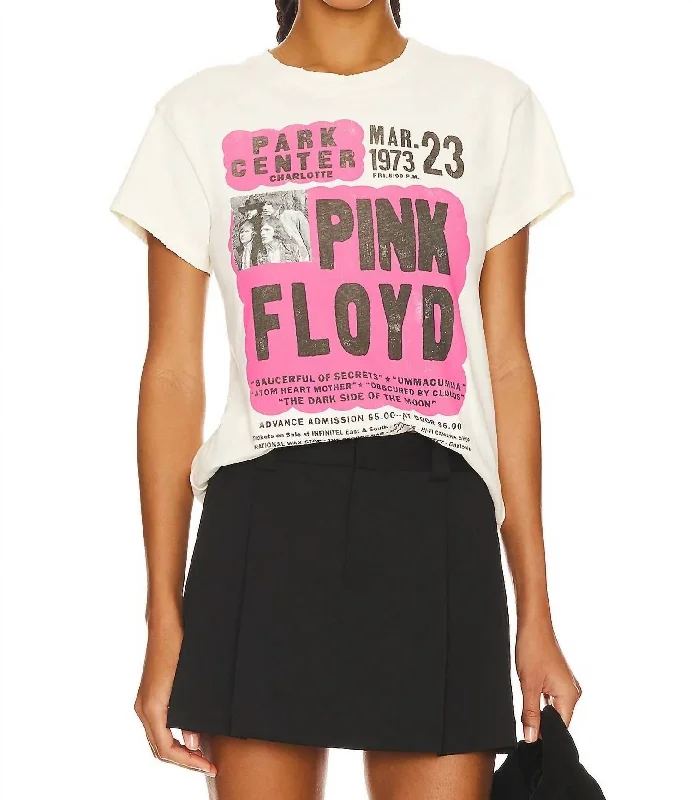 Pink Floyd 1973 Flyer Tour Graphic Tee In Stone Vintage Terry Blend Velvet Blend Canvas Blend