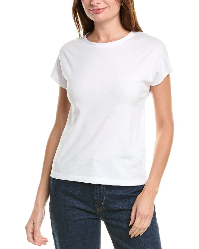 rag & bone The Slub Pleat T-Shirt Graphic Embroidered Appliqued