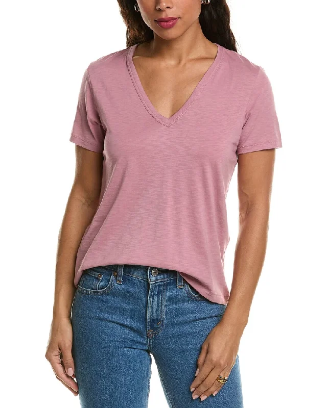 rag & bone V-Neck T-Shirt Welt Pockets Slit Pockets