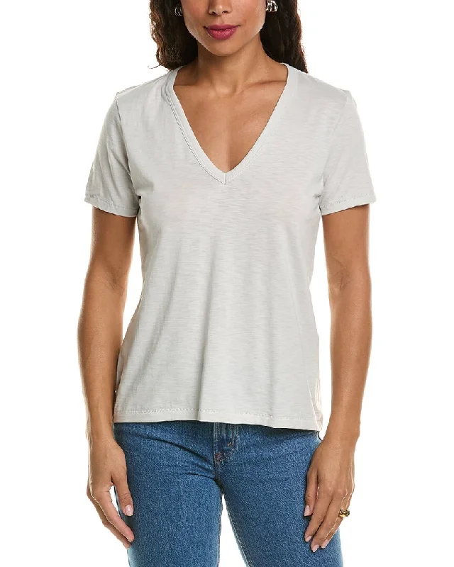 rag & bone V-Neck T-Shirt Nylon Fabric Polyester Fabric Spandex Fabric
