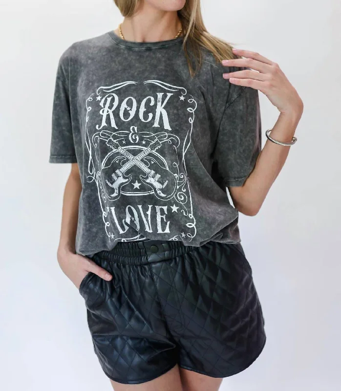 Rock & Love Tee In Vintage Black Hooded Caped Shawl Collar