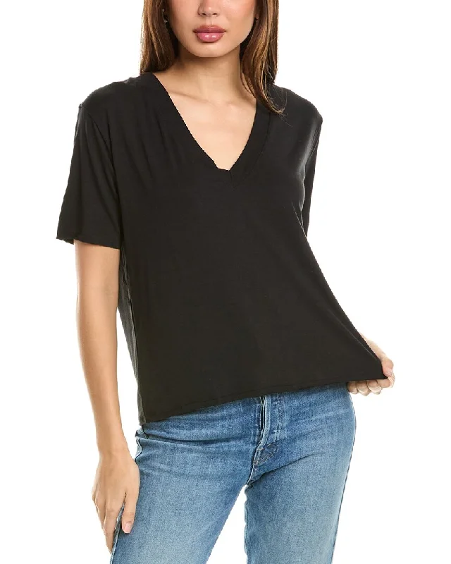 Splendid V-Neck T-Shirt Layered Multi-layer Single Layer