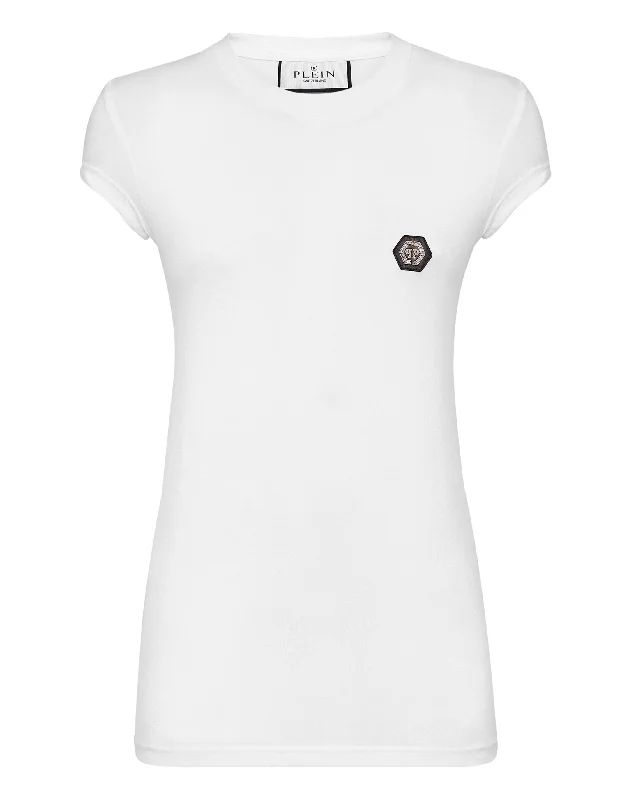 T-shirt Round Neck Sexy Pure Fit Hexagon Front Pockets Side Pockets Patch Pockets