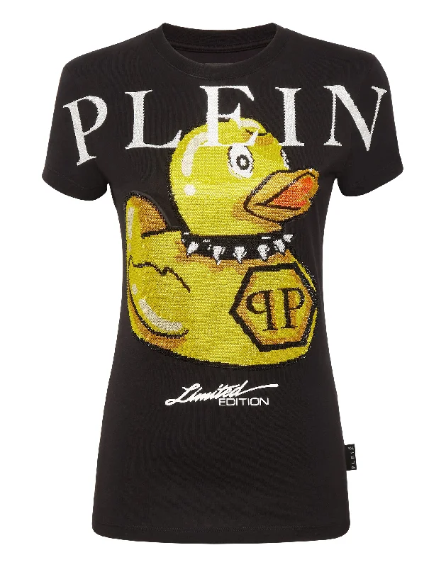 T-shirt Round Neck SS PP Duck with Crystals Fitted T-Shirt Seamless Stretchy