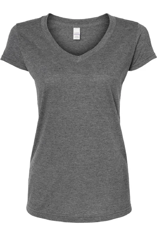 Tultex Women´s Poly-Rich V-Neck T-Shirt Hooded Caped Shawl Collar