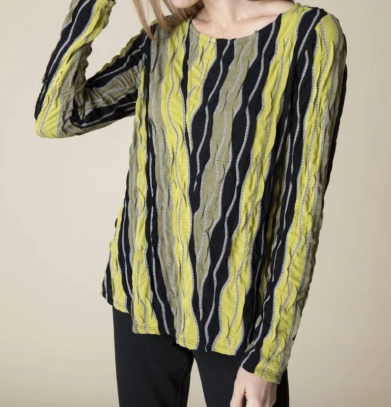 Upstream Boatneck Tee In Olive Hooded Caped Shawl Collar