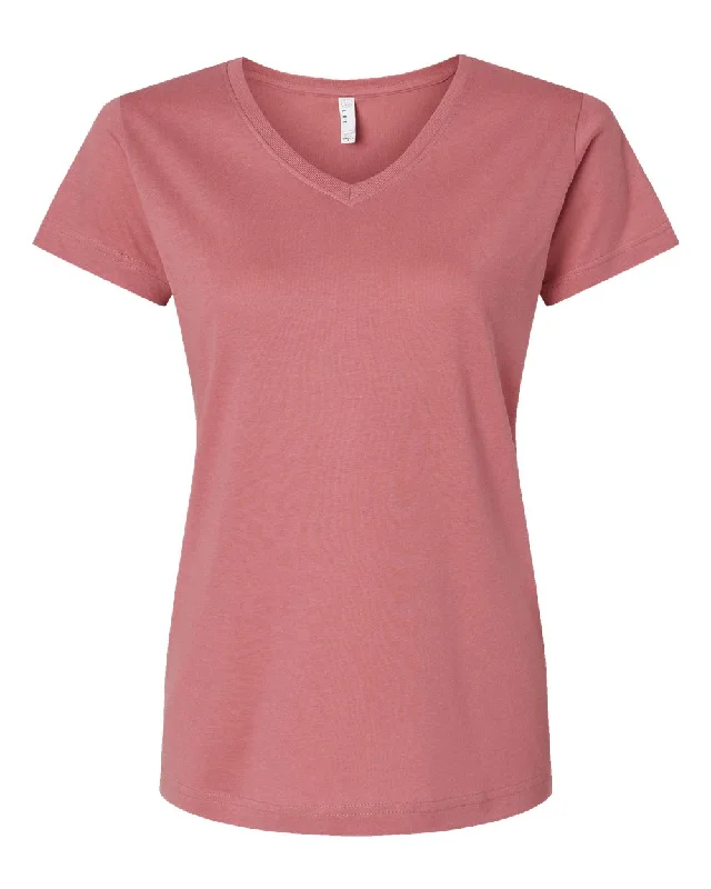 Women's Fine Jersey V-Neck Tee Oversized T-Shirt Spandex breathable