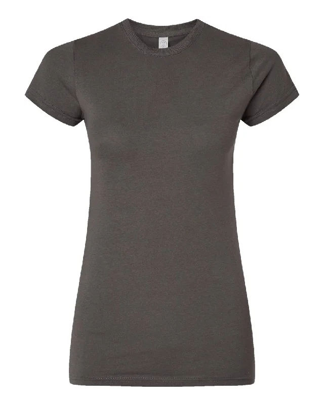 Women's Fitted Fine Jersey Tee Welt Pockets Slit Pockets