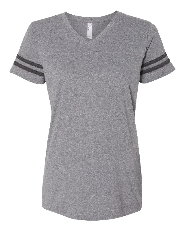 Women's Football V-Neck Fine Jersey Tee Elegant Classic Vintage