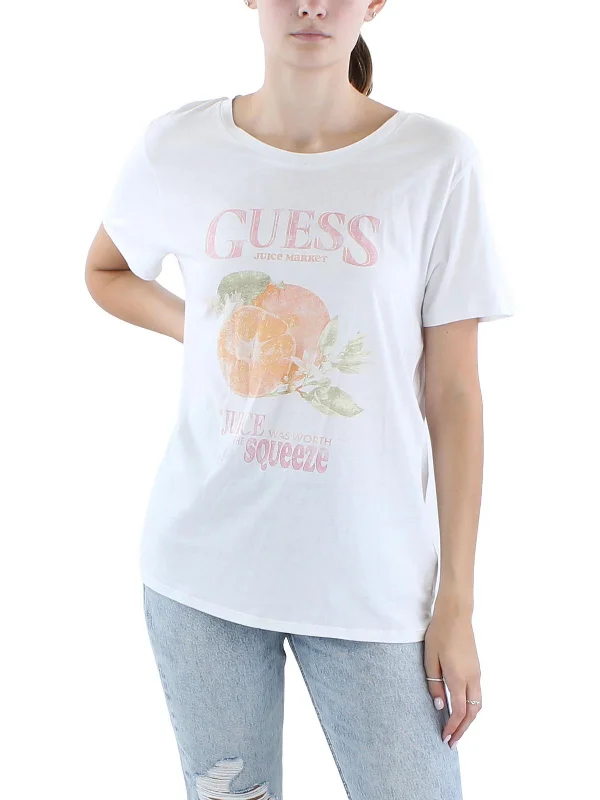 Womens Graphic Cotton Graphic T-Shirt Graphic T-Shirt Round Neck Polyester