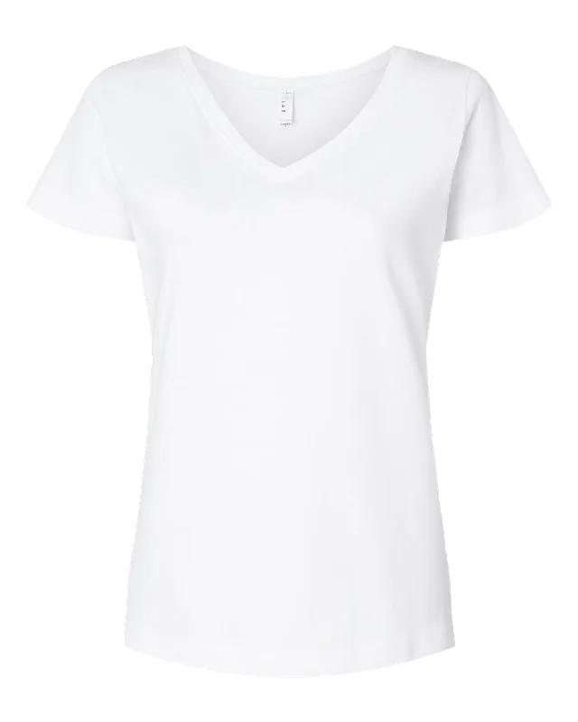 Women's Premium Jersey V-Neck Tee Terry Blend Velvet Blend Canvas Blend