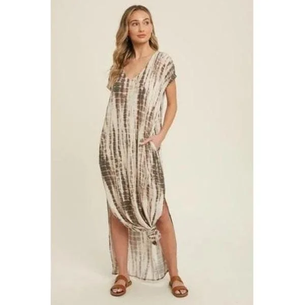 Bamboo tie dye maxi dress Classic A-Line Maxi Dress