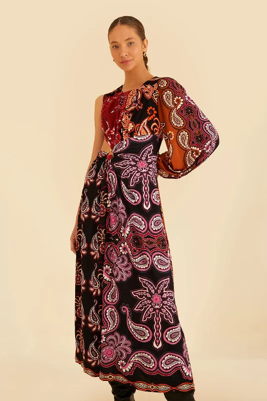 Black Sweet Mermaids One Shoulder Maxi Dress Elegant Maxi Dress with Slit