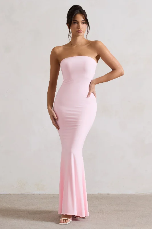 Ceremony | Pink Bandeau Fishtail Maxi Dress Cozy Maxi Dress with Slit