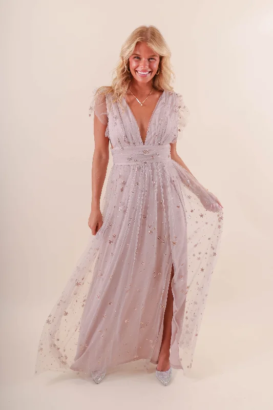 Ice Queen Maxi Dress-Dusty Blush Elegant Tiered Maxi Dress