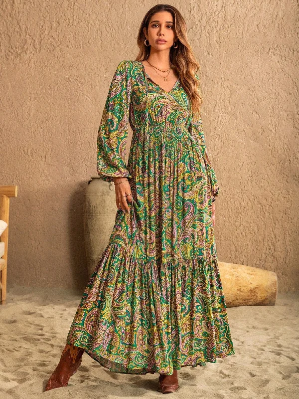 JAYDE Maxi Dress - Green Classic A-Line Maxi Dress