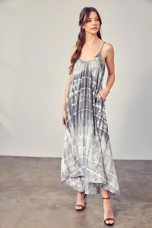 Mustard Seed Tie-Dye Cami Maxi Dress Elegant Pleated Maxi Dress