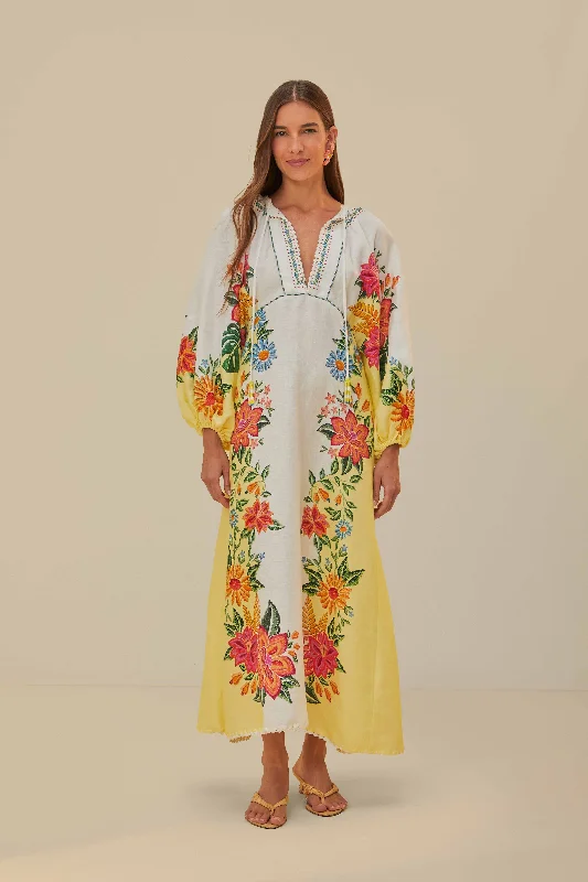 Off-White Bloom Garden Maxi Dress Stylish One-Shoulder Maxi Dress