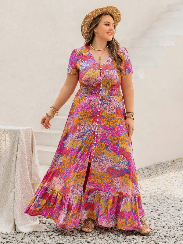 PLUS SIZE Evan Maxi Dress - Pink Comfortable Maxi Dress with Belt