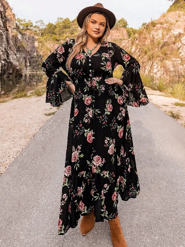 PLUS SIZE Finley Maxi Dress - Black Classic Solid Maxi Dress