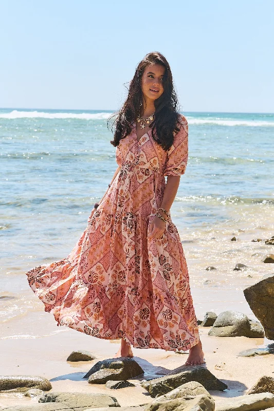 Tessa Maxi Dress - Tahitian Fashionable Chiffon Tiered Maxi Dress