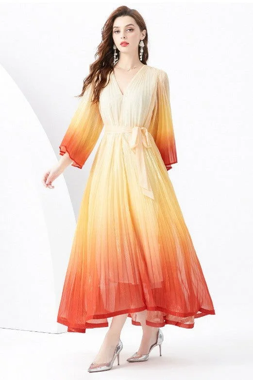 Women Fashion Long Maxi Dress Trendy Short Sleeve Maxi Dress