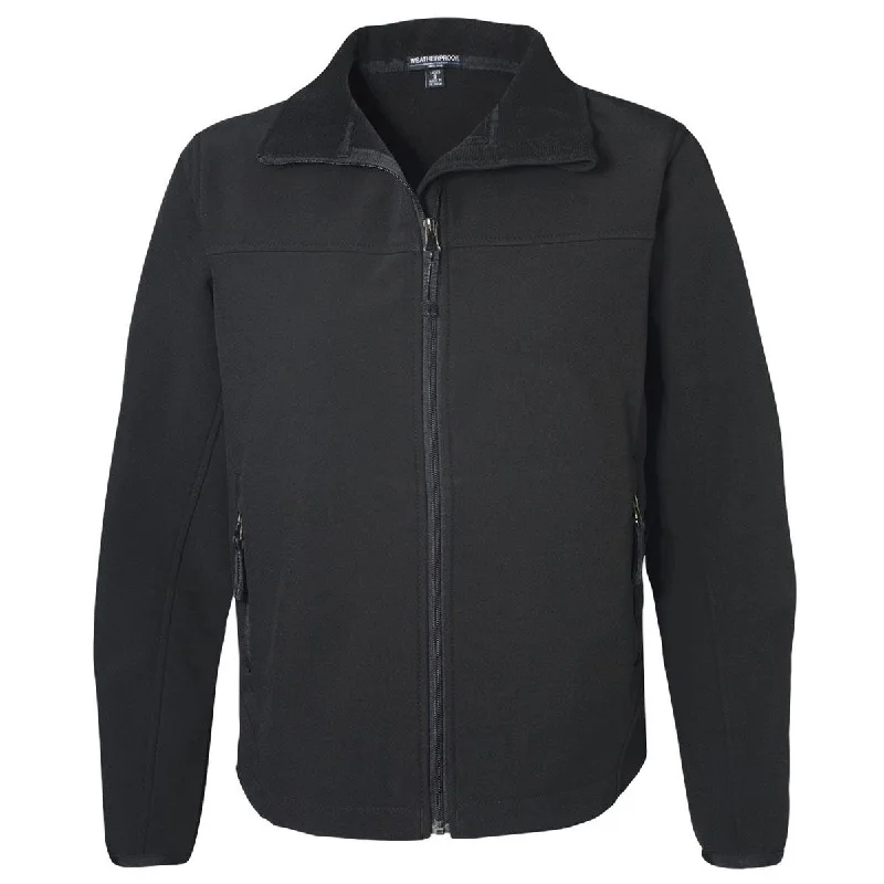Weatherproof Women's Black Soft Shell Jacket Boat Neck Shawl Collar Notched Collar