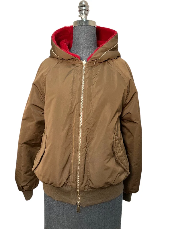 Brunello Cucinelli Reversible Cashemre Hooded Bomber Jacket Size S NWT Satin Fabric Silk Fabric Chiffon Fabric